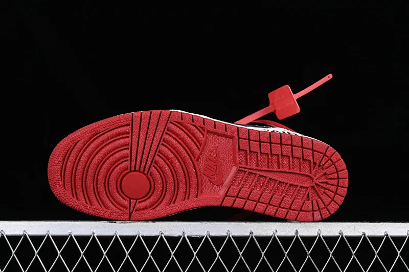 All categories Air Jordan Jordan series basketball shoes Air Jordan 1 High LJR version Off White x Air Jordan OW AJ1 Joe 1 joint white and red high-top basketball shoes AA3834-101